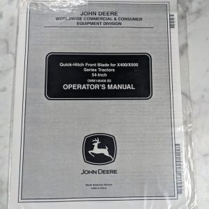 John Deere Operator Service Manual 54 Front Blade X400 X500 Tractor Omm146400 B2