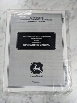 John Deere Operator Service Manual 54 Front Blade X400 X500 Tractor Omm146400 B2