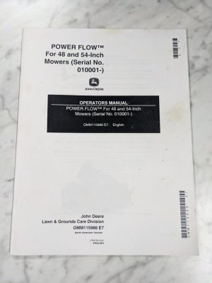 John Deere Operator Service Manual Power Flow 45 54” Mowers Omm115986