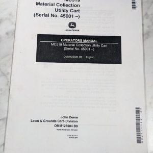 John Deere Operator Service Manual Mc519 Mcs Collection System Omm125584