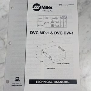 Miller Weder Service Technical Manual Parts List Dvc Mp-1 Dw-1 Tm-857 1997
