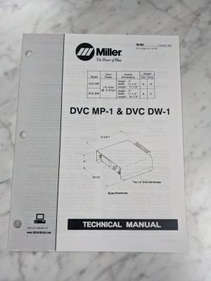 Miller Weder Service Technical Manual Parts List Dvc Mp-1 Dw-1 Tm-857 1997