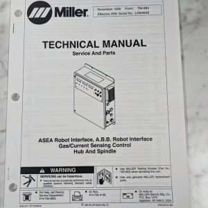 Miller Weder Service Technical Manual Part List Asea Robot Interface Tm-884 1996