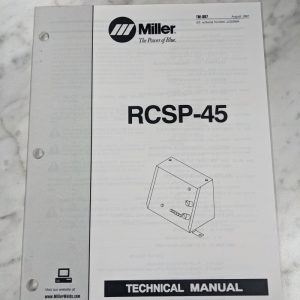 Miller Weder Service Technical Manual Parts List Book Rcsp-45 Tm-887 1997