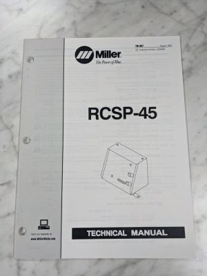 Miller Weder Service Technical Manual Parts List Book Rcsp-45 Tm-887 1997