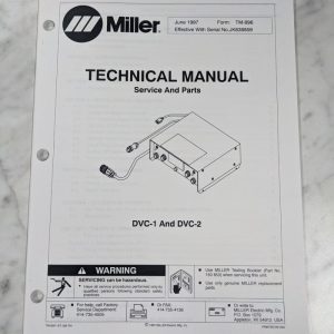Miller Weder Service Technical Manual Parts List Dvc-1 Dvc-2 Tm-896 1997