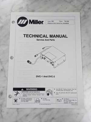 Miller Weder Service Technical Manual Parts List Dvc-1 Dvc-2 Tm-896 1997