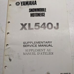 Yamaha Supplementary Service Manual Xl540J 8Y7-28197-70 Oem 1984 Motoneige