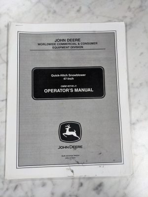 John Deere Operator Service Manual 47” Quick Hitch Snowblower Omm145749