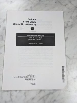 John Deere Operator Service Manual 54” Front Blade Attachment Omm126795
