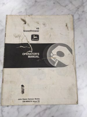 John Deere Operator Service Manual 49 Snowthrower Attachment Om-M89078