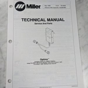 Miller Weder Service Technical Manual Parts List Optima Control Tm-2805 1998