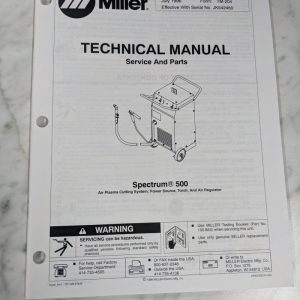 Miller Weder Service Technical Manual Parts List Spectrum 500 Tm-204 1996