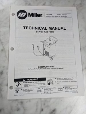 Miller Weder Service Technical Manual Parts List Spectrum 500 Tm-204 1996