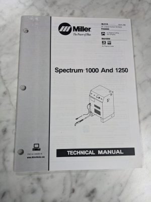 Miller Weder Service Technical Manual Parts List Spectrum 1000 1250 Tm-217A 1998