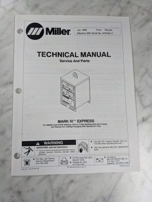 Miller Weder Service Technical Manual Parts List Mark Iv Express Tm-224 1995