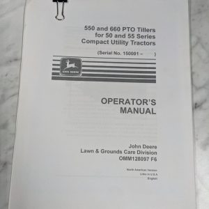 John Deere Operator Service Manual 550 660 Pto Tiller 55 50 Tractor Omm128097