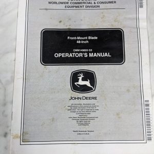 John Deere Operator Service Manual Front Mount Blade 48” Omm149820 Attachment