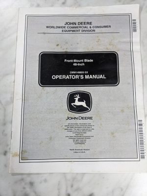 John Deere Operator Service Manual Front Mount Blade 48” Omm149820 Attachment