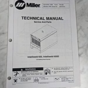 Miller Weder Service Technical Manual Parts List Intelliweld 650D Tm-282 1996