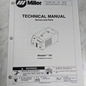 Miller Weder Service Technical Manual Parts List Book Maxstar 150 Tm-292 1996