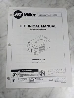 Miller Weder Service Technical Manual Parts List Book Maxstar 150 Tm-292 1996