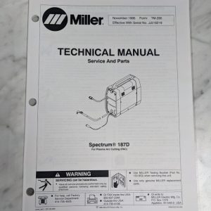 Miller Weder Service Technical Manual Parts List Spectrum 187D Tm-295 1995