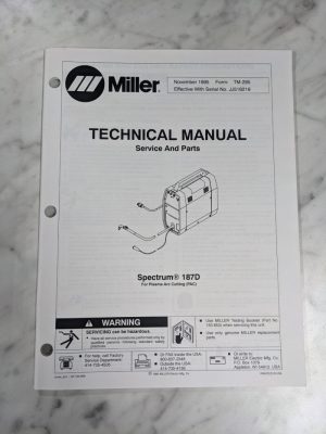 Miller Weder Service Technical Manual Parts List Spectrum 187D Tm-295 1995