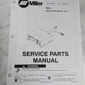 Miller Weder Service Parts List Book Manual Catalog Rdc-1 Spm-886 1993