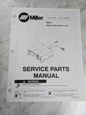 Miller Weder Service Parts List Book Manual Catalog Rdc-1 Spm-886 1993