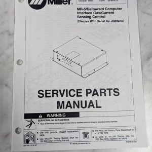 Miller Weder Service Parts List Book Manual Catalog Mr-5 Deltaweld Spm-878 1993