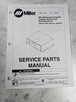 Miller Weder Service Parts List Book Manual Catalog Mr-5 Deltaweld Spm-878 1993