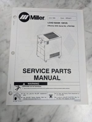 Miller Weder Service Parts List Book Manual Catalog Load Bank 10Kva Spm-8771993