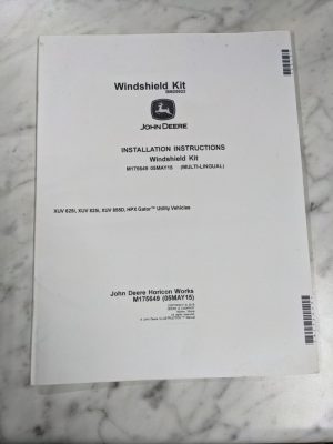John Deere Installation Instruction Manual Windshield Kit Bm25922 M175649