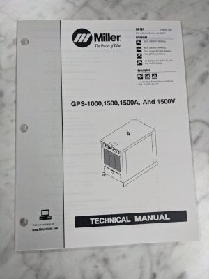 Miller Weder Service Technical Manual Parts List Gps-1000 1500A V Tm-267 1997
