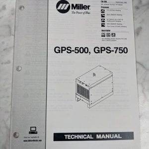 Miller Weder Service Technical Manual Parts List Gps-500 Gps-750 Tm-266 1997