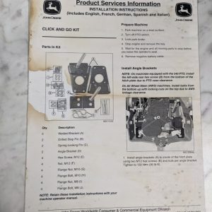 John Deere Operator Installation Instruction Manual Click And Go Kit M146075