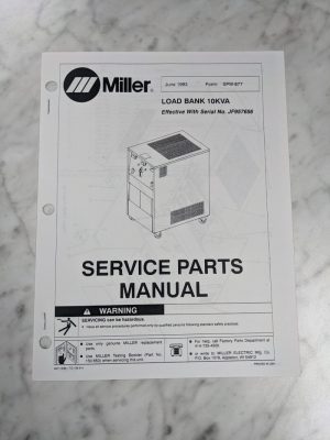 Miller Welder Service Parts List Manual Catalog Load Bank 10Kva Spm-877 1993