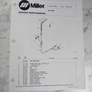Miller Welder Service Parts List Manual Catalog Apt-1000 Spm-1572 1993