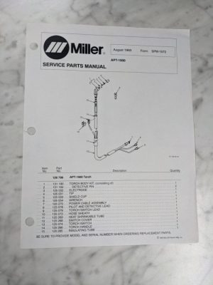 Miller Welder Service Parts List Manual Catalog Apt-1000 Spm-1572 1993