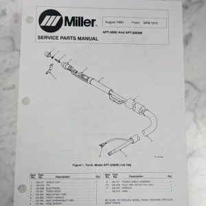 Miller Welder Service Parts List Manual Catalog Apt-3000M Spm-1573 1993