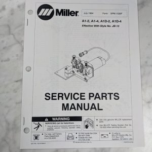 Miller Welder Service Parts List Manual Catalog A1-2 4 A1D Spm-1538F 1994