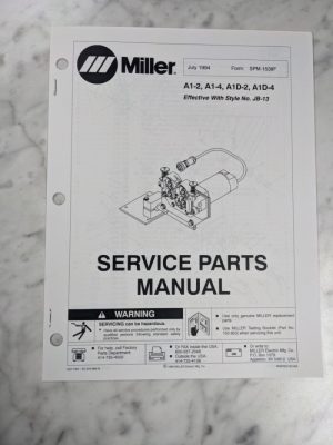 Miller Welder Service Parts List Manual Catalog A1-2 4 A1D Spm-1538F 1994 Jb-13