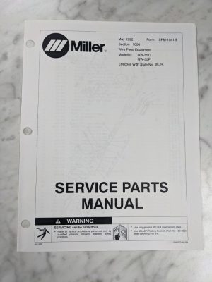 Miller Welder Service Parts List Manual Catalog Gw-55C P Spm-1541B 1992 Jb-25