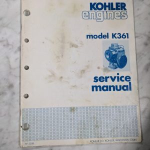 Kohler Engine Service Repair Manual Model K361 Tp-1288 1978 Single Cylinder