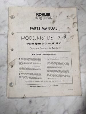 Kohler Engine Parts List Book Manual Catalog K161-L161 7Hp Tp-1053-A 1983