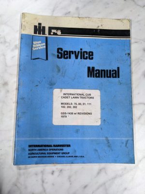 International Service Manual Cub Cadet Tractor 76 80 81 111 182 282 382 Gss-1436