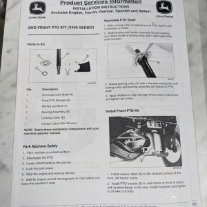 John Deere Installation Instruction Manual 2Wd Front Pto Kit X400 M146465