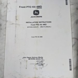 John Deere Operator Installation Instruction Manual Front Pto Kit 4Wd M176706
