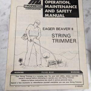 Mcculloch Owner Operator Service Manual Eager Beaver Ii 2 String Trimmer 1984
